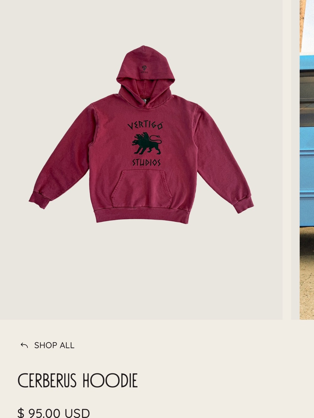 Vertigo Studios Crewneck Hoodie - Burgundy